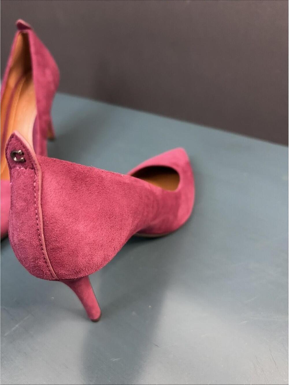 Women’s Coach Waverly Suede Plum Purple Pump New Size 6 - Picture 7 of 9
